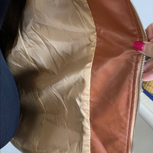 Manly Men’s Tan Khaki Suede Blazer Jacket w Leather Accents Zipper Inner Layer M - Picture 7 of 9